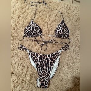 Cheetah Print String Bikini size L
